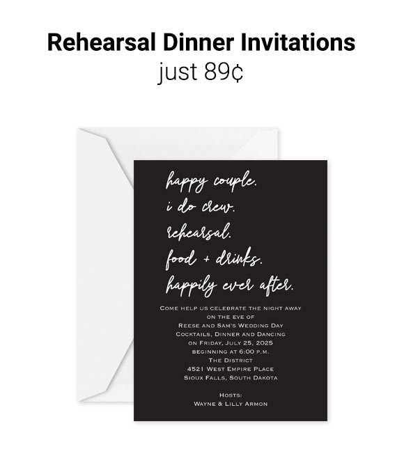 79¢ Rehearsal Dinner Invites