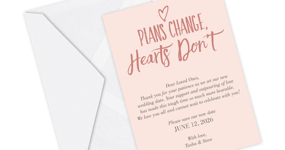 Change the Date Cards + Tips for Announcing Your Wedding Postponement